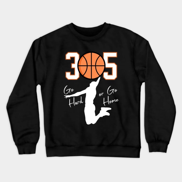 305 Miami Basketball Crewneck Sweatshirt by Spark of Geniuz